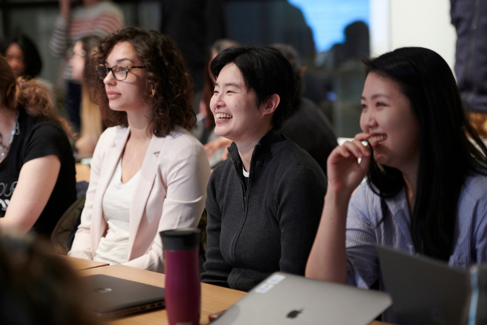 Three asian women at a Canada Learning Code workshop